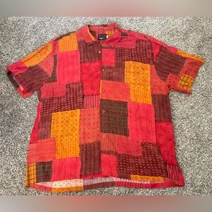 Men’s Vintage Jams World City Squares Button-Up Shirt Size XL